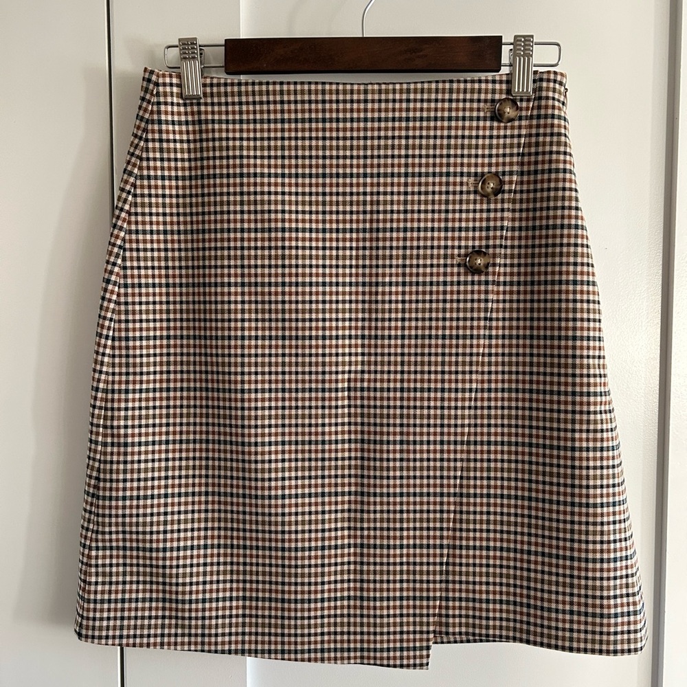RW&CO A Line Mini Plaid Skirt